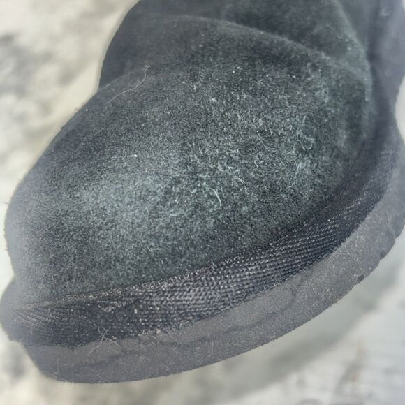 Koolaburra  by Ugg Black Victoria Mini Leather Bootie Boots Moccasin Size 7 - Picture 14 of 15